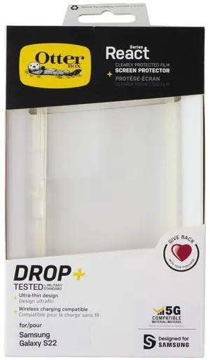 OtterBox React Case + CP Film Screen Protector for Samsung Galaxy S22 - Clear