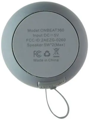 Quikcell OnBeat 360 Splash Proof Portable Wireless Speaker - Gray