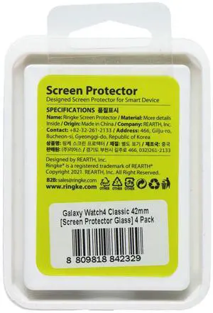 Ringke Glass 4 Pack of Screen Protectors for Samsung Galaxy Watch 4 Classic 42mm