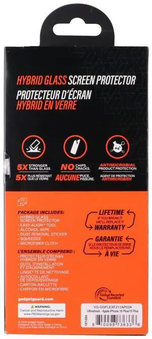 Gadget Guard Ultrashock Screen Protector for Apple iPhone 16 Plus/15 Plus Gadget Guard Ultrashock Screen Protector for Apple iPhone 16 Plus/15 Plus