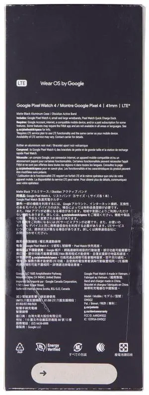 Google Pixel Watch 4 (41mm) LTE Smartwatch (GWSQ2) Matte Black/Obsidian Band Google Pixel Watch 4 (41mm) LTE Smartwatch (GWSQ2) Matte Black/Obsidian Band