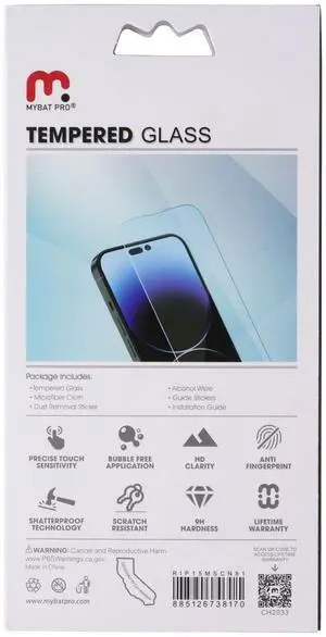 MyBat Pro Tempered Glass Screen Protector for Apple iPhone 15 Plus MyBat Pro Tempered Glass Screen Protector for Apple iPhone 15 Plus