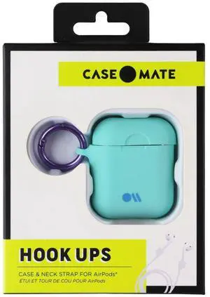 Case-Mate Hook Ups Case & Neck Strap for Apple AirPods - Aqua Blue Case-Mate Hook Ups Case & Neck Strap for Apple AirPods - Aqua Blue