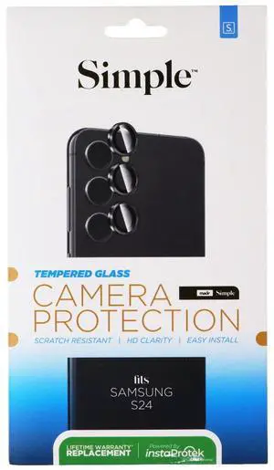 Simple Tempered Glass Camera Protection for Samsung Galaxy S24 Simple Tempered Glass Camera Protection for Samsung Galaxy S24