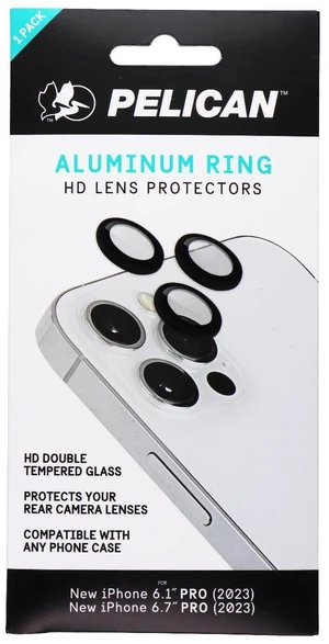 Pelican Aluminum Ring HD Lens Protectors for iPhone 15 Pro Max/15 Pro - Black Pelican Aluminum Ring HD Lens Protectors for iPhone 15 Pro Max/15 Pro - Black