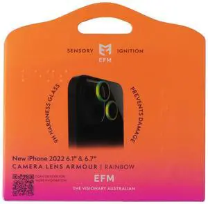 EFM Camera Lens Armour for Apple iPhone 14 / 14 Plus - Rainbow EFM Camera Lens Armour for Apple iPhone 14 / 14 Plus - Rainbow