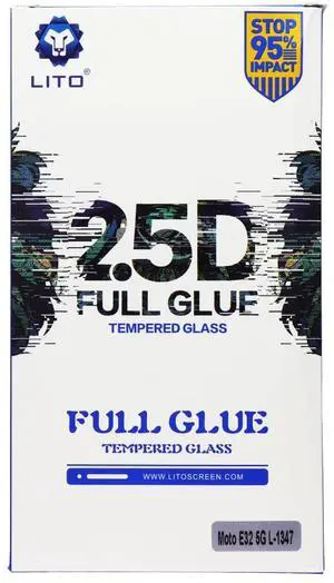 LITO 2.5D Full Glue Tempered Glass for Motorola Moto E32 5G - 10 Pack LITO 2.5D Full Glue Tempered Glass for Motorola Moto E32 5G - 10 Pack