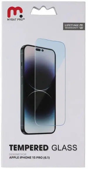 MyBat Pro Tempered Glass Screen Protector for Apple iPhone 15 Pro MyBat Pro Tempered Glass Screen Protector for Apple iPhone 15 Pro