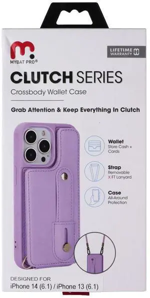 Mybat Pro Clutch Series Crossbody Wallet Case for Apple iPhone 14/13 - Purple Mybat Pro Clutch Series Crossbody Wallet Case for Apple iPhone 14/13 - Purple