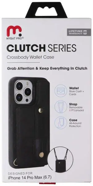 Mybat Pro Clutch Series Crossbody Wallet Case for iPhone 14 Pro Max - Black Mybat Pro Clutch Series Crossbody Wallet Case for iPhone 14 Pro Max - Black