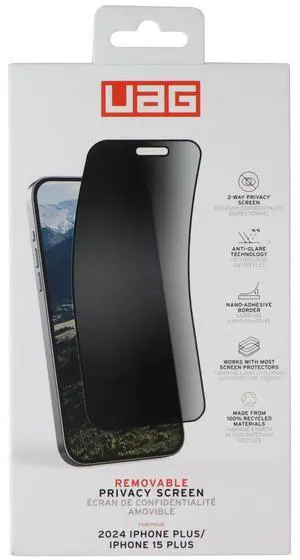 UAG Removable Privacy Screen for Apple iPhone 16 Plus/ 15 Plus UAG Removable Privacy Screen for Apple iPhone 16 Plus/ 15 Plus