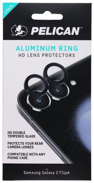 Pelican Aluminum Ring HD Lens Protector for Samsung Galaxy Z Flip6 - Black Pelican Aluminum Ring HD Lens Protector for Samsung Galaxy Z Flip6 - Black