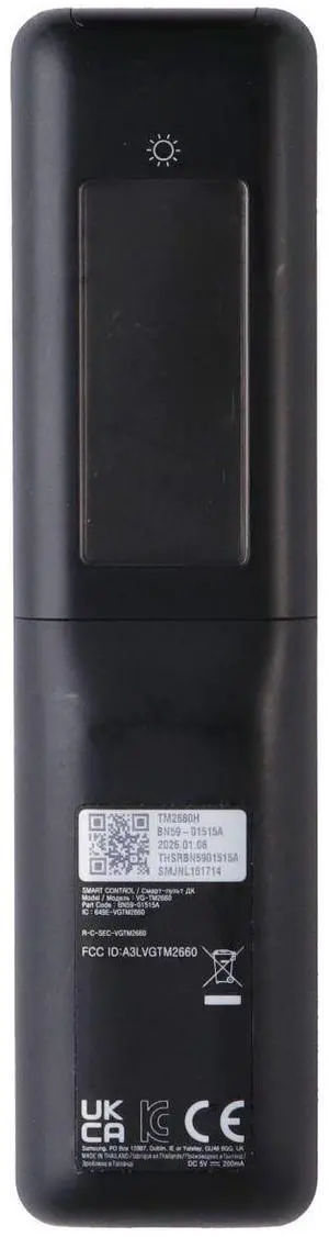 Samsung TM2660H Solar Voice Control TV Remote (BN59-01515A) with Hotkeys - Black Samsung TM2660H Solar Voice Control TV Remote (BN59-01515A) with Hotkeys - Black