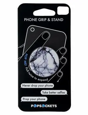 PopSockets Collapsible Grip & Stand for Phones and Tablets - White Marble PopSockets Collapsible Grip & Stand for Phones and Tablets - White Marble