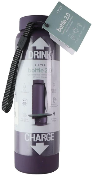 TYLT Bottle 2.0 Hydration Bottle with Power Bank and Wireless Charger - Purple TYLT Bottle 2.0 Hydration Bottle with Power Bank and Wireless Charger - Purple
