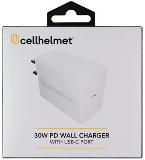 CellHelmet (30W) PD Wall Charger Adapter with USB-C Port - White CellHelmet (30W) PD Wall Charger Adapter with USB-C Port - White