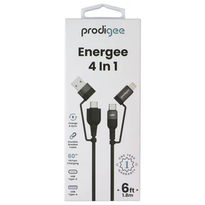 Prodigee Energee 6 Foot 4 in 1 (USB-C/USB-A/Lightning (8-Pin)) Cable - Black Prodigee Energee 6 Foot 4 in 1 (USB-C/USB-A/Lightning (8-Pin)) Cable - Black