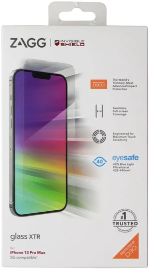 ZAGG Invisible Shield (Glass XTR) Screen Protector for iPhone 13 Pro Max - Clear ZAGG Invisible Shield (Glass XTR) Screen Protector for iPhone 13 Pro Max - Clear
