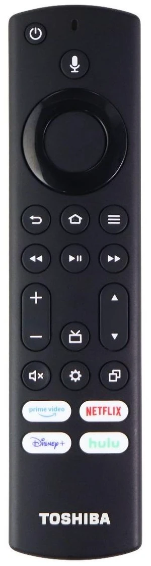 Toshiba Remote (CT-RC1US-21 Rev E) with Prime/Netflix/Disney/Hulu Keys - Black Toshiba Remote (CT-RC1US-21 Rev E) with Prime/Netflix/Disney/Hulu Keys - Black