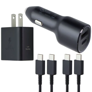 Samsung Ultimate Bundle (USB-C) (40W Car) + (25W Wall) + 2 Cables - Black Samsung Ultimate Bundle (USB-C) (40W Car) + (25W Wall) + 2 Cables - Black