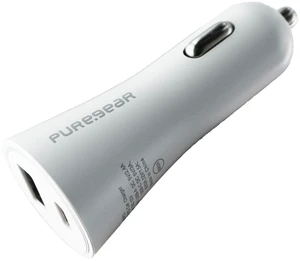 PureGear (30-Watt) LightSpeed USB and USB-C Dual Port Car Charger - White PureGear (30-Watt) LightSpeed USB and USB-C Dual Port Car Charger - White