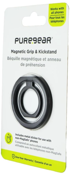 PureGear Magnetic Grip and Kickstand for Mobile Devices - Black PureGear Magnetic Grip and Kickstand for Mobile Devices - Black