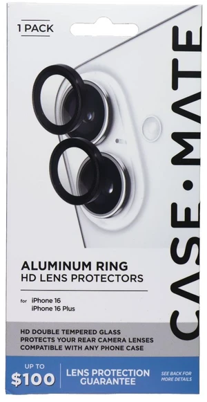 Case-Mate Aluminum Ring HD Lens Protectors for iPhone 16 and 16 Plus - Black Case-Mate Aluminum Ring HD Lens Protectors for iPhone 16 and 16 Plus - Black