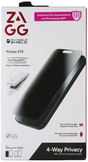 ZAGG Invisible Shield Privacy XTR Glass Screen Protector for Apple iPhone 17 ZAGG Invisible Shield Privacy XTR Glass Screen Protector for Apple iPhone 17