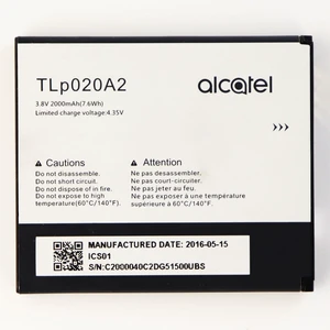 Alcatel Li-Polymer 2000mAh OEM Battery (TLp020A2) 3.8V OneTouch POP S3 STAR A845 Alcatel Li-Polymer 2000mAh OEM Battery (TLp020A2) 3.8V OneTouch POP S3 STAR A845