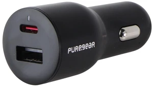PureGear (42W) LightSpeed Car Charger with USB-C and USB-A Ports - Black
