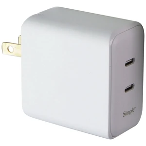 Simple 60W Dual USB-C Wall Charger - White