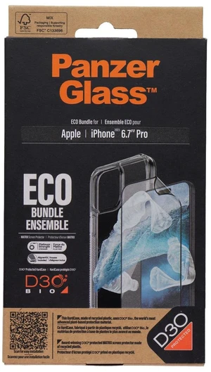 PanzerGlass Eco Bundle w/ Screen Protector + Case for iPhone 15 Pro Max - Clear PanzerGlass Eco Bundle w/ Screen Protector + Case for iPhone 15 Pro Max - Clear