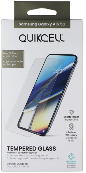Quikcell Tempered Glass Screen Protector for Samsung Galaxy A15 5G Quikcell Tempered Glass Screen Protector for Samsung Galaxy A15 5G