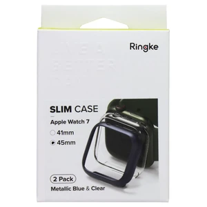 Ringke Slim Case 45mm for Apple Watch 7 - Metallic Blue & Clear (2 Pack) Ringke Slim Case 45mm for Apple Watch 7 - Metallic Blue & Clear (2 Pack)