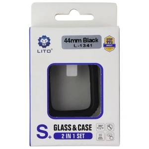 LITO S+ Glass & Rugged Case for Apple Watch Series SE/6/5/4 (44mm) - Black