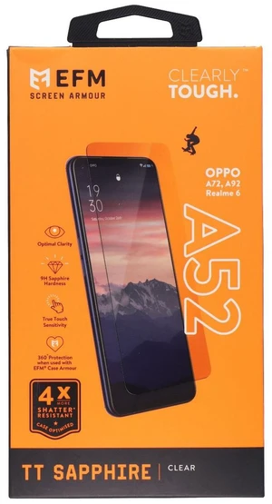 EFM TT Sapphire Series Screen Protector for OPPO A52/A72/A92 Realme 6 - Clear EFM TT Sapphire Series Screen Protector for OPPO A52/A72/A92 Realme 6 - Clear