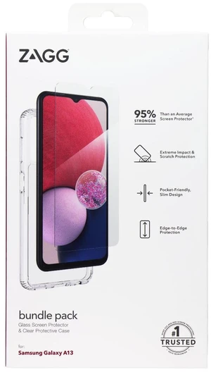 ZAGG Bundle Pack Glass & Protective Case for Samsung Galaxy A13 - Clear ZAGG Bundle Pack Glass & Protective Case for Samsung Galaxy A13 - Clear