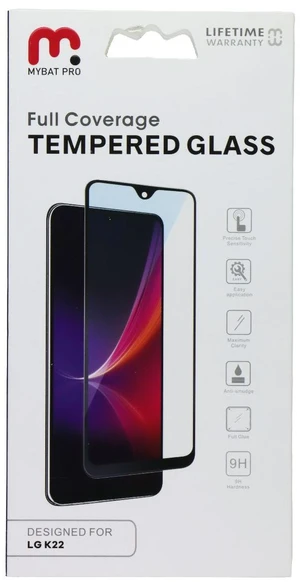 MyBat Full Coverage Tempered Glass Screen Protector for LG K22 - Black Edges MyBat Full Coverage Tempered Glass Screen Protector for LG K22 - Black Edges