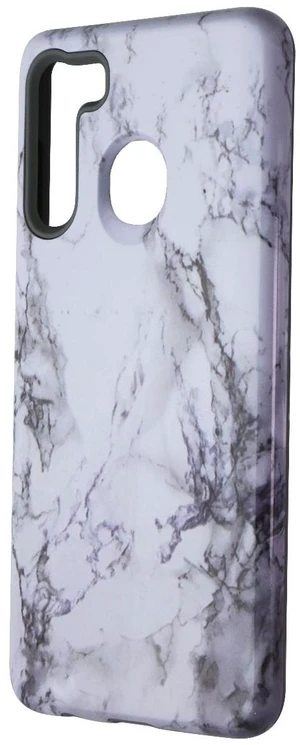 MyBat Fuse Hybrid Series Dual-Layer Case for Samsung Galaxy A21 - White Marble