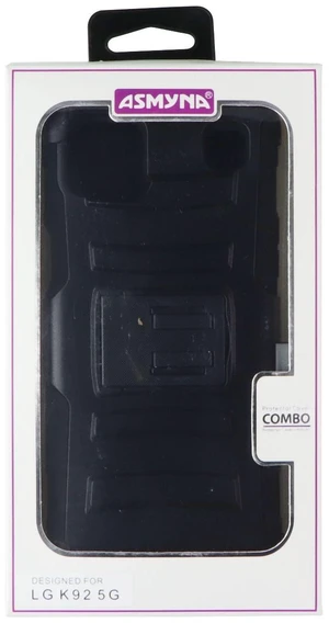 Asmyna Case + Holster Rugged Protector Cover Combo for LG K92 5G - Black Asmyna Case + Holster Rugged Protector Cover Combo for LG K92 5G - Black