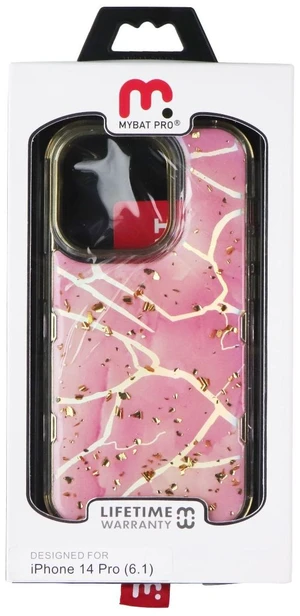 MyBat Pro Tuff Series Case for Apple iPhone 14 Pro - Pink Marbling / Gold MyBat Pro Tuff Series Case for Apple iPhone 14 Pro - Pink Marbling / Gold