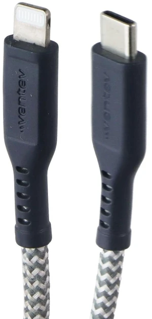 Ventev (6-Foot) USB-C to 8-Pin Braided High-Speed Cable - Black/Gray Ventev (6-Foot) USB-C to 8-Pin Braided High-Speed Cable - Black/Gray