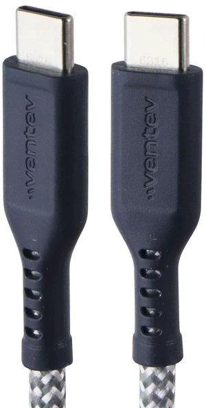 Ventev (6-Foot) USB-C to USB-C Braided High-Speed Cable - Black/Gray Ventev (6-Foot) USB-C to USB-C Braided High-Speed Cable - Black/Gray