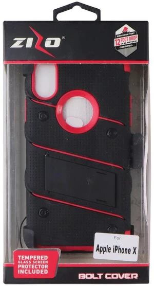Zizo Bolt Cover Series (Case / Screen / Holster) for Apple iPhone X - Red/Black Zizo Bolt Cover Series (Case / Screen / Holster) for Apple iPhone X - Red/Black