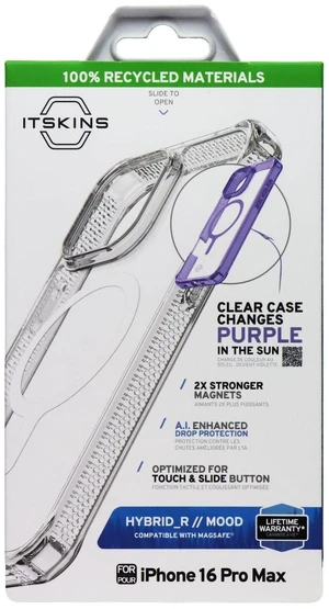ITSKINS Hybrid_R Mood Case for MagSafe for Apple iPhone 16 Pro Max- Clear/Purple ITSKINS Hybrid_R Mood Case for MagSafe for Apple iPhone 16 Pro Max- Clear/Purple