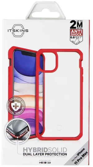 ITSKINS Hybrid Solid Series Case for Apple iPhone 11 Pro Max - Coral/Transparent