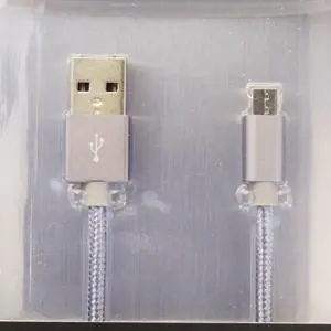 Just Wireless Braided 6-Foot Micro-USB to USB Charge and Sync Cable - Gray