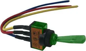 The Install Bay IBITSG Universal Pre Wired Toggle Green Switch Package of 5