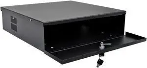 Heavy Duty 18" x 18" x 5" DVR Security Lock Box with Fan for CCTV Systems, Black