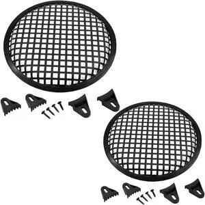The Wires Zone 8 Inch Durable Steel Speaker/Subwoofer Grill Waffle Style Pair